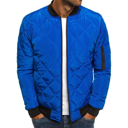 Men's Autumn Coat with Criss-Cross Pattern