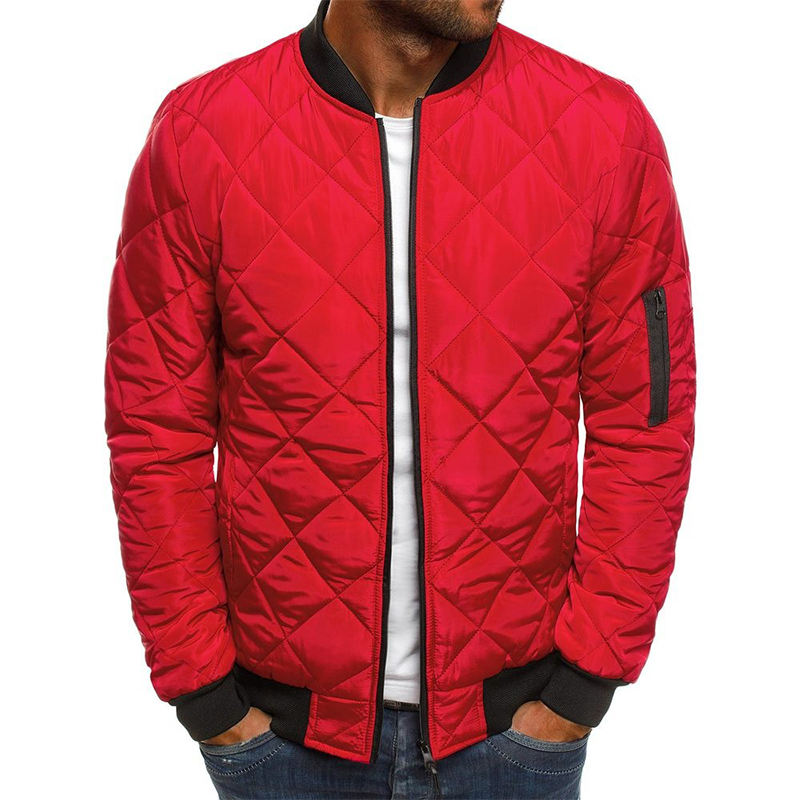Men's Autumn Coat with Criss-Cross Pattern