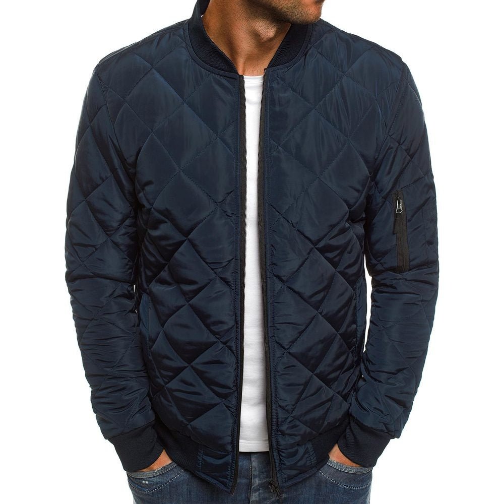 Men's Autumn Coat with Criss-Cross Pattern