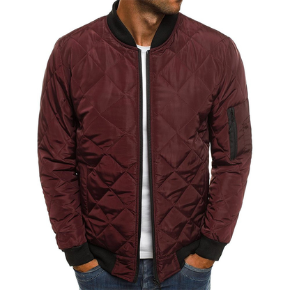 Men's Autumn Coat with Criss-Cross Pattern