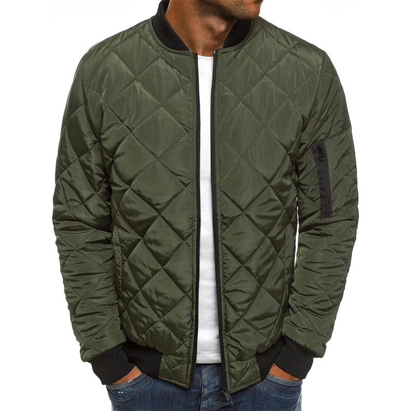 Men's Autumn Coat with Criss-Cross Pattern