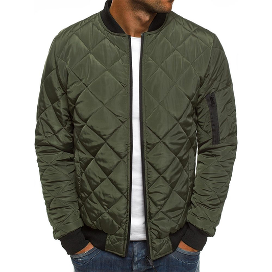 Men's Autumn Coat with Criss-Cross Pattern