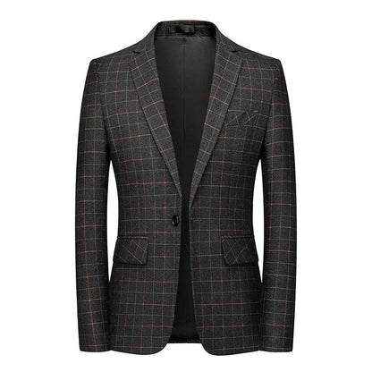 Men's Black Checkered Blazer Jacket
