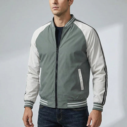 Men's Bomber Jacket Light Transitional Zippered Jacket