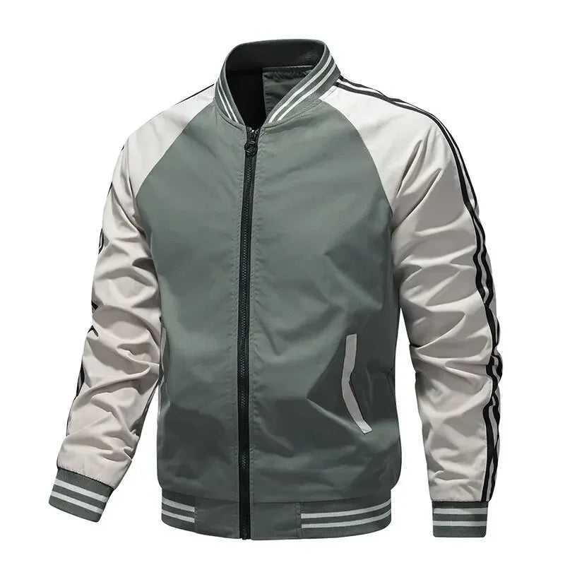 Men's Bomber Jacket Light Transitional Zippered Jacket