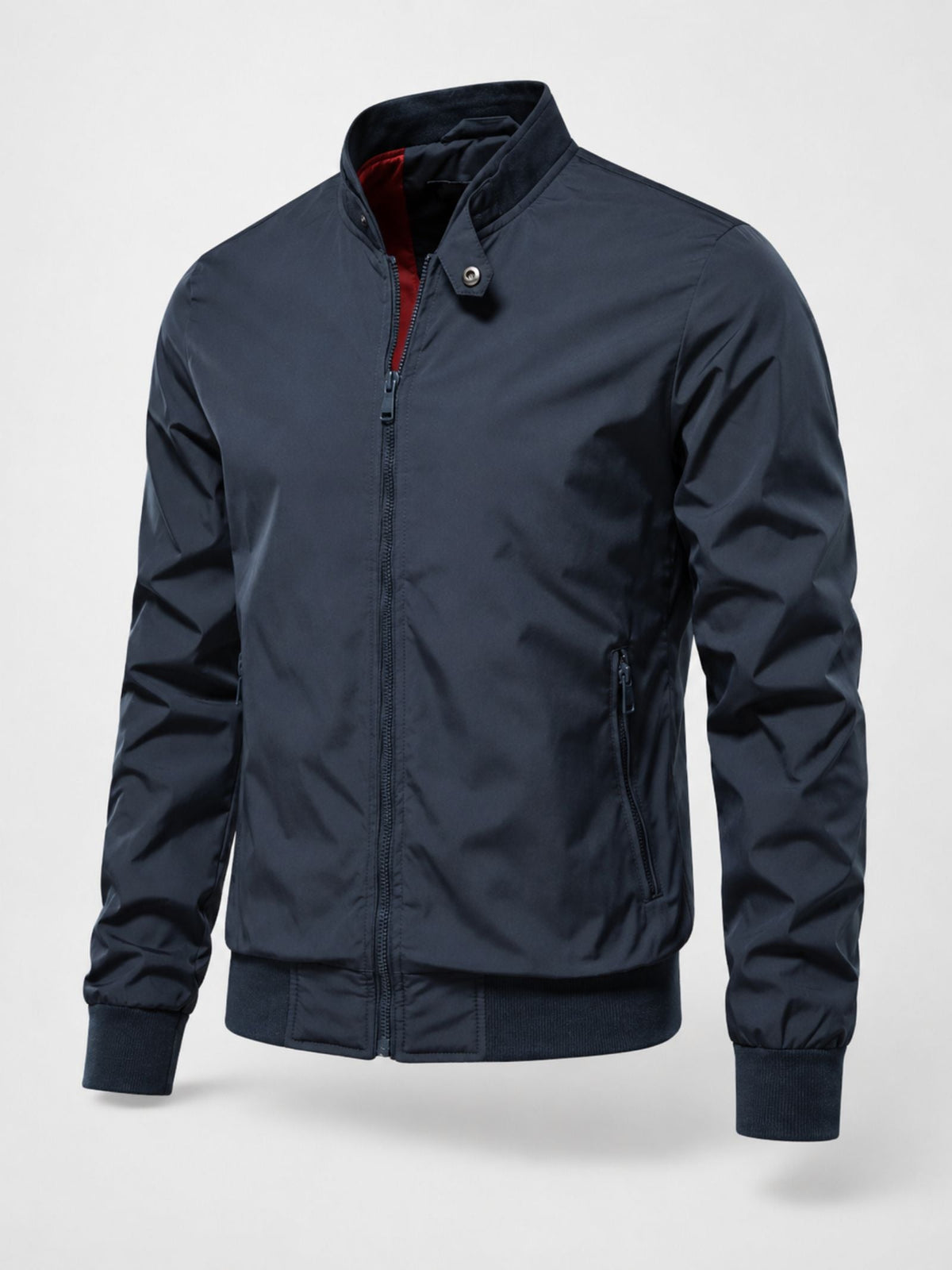 Men's Bomber Jacket with Stand-Up Collar