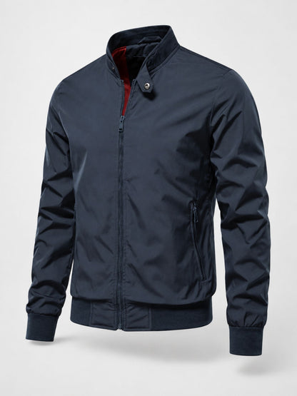 Men's Bomber Jacket with Stand-Up Collar