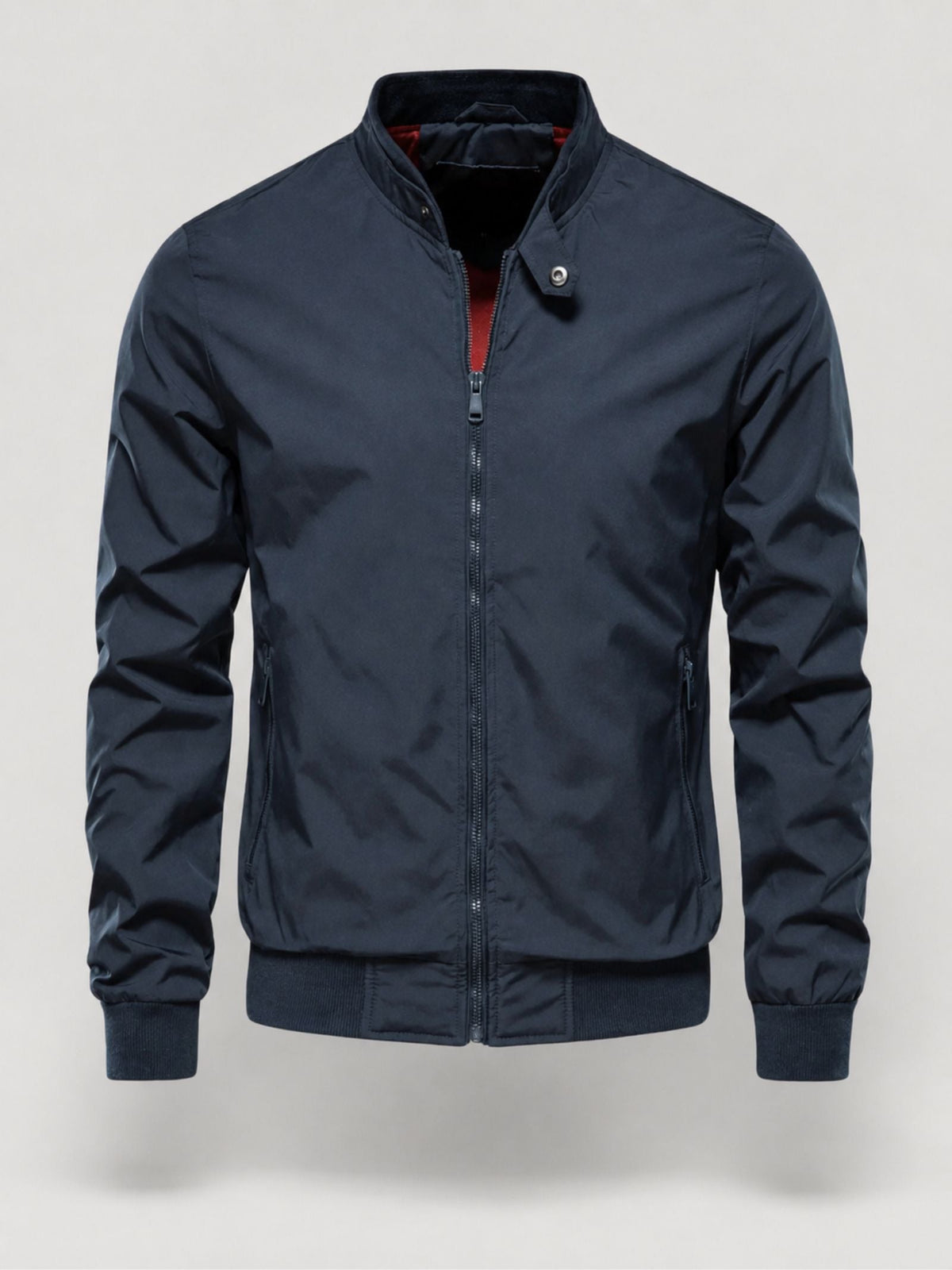 Men's Bomber Jacket with Stand-Up Collar