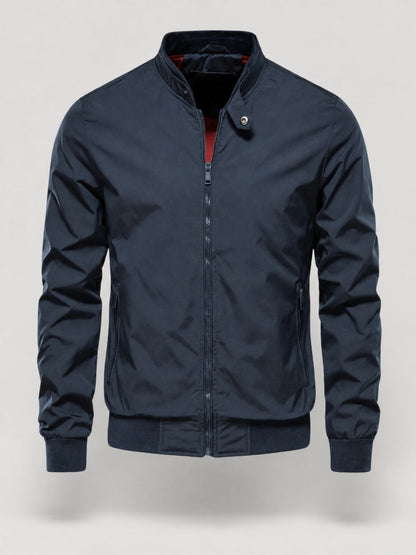 Men's Bomber Jacket with Stand-Up Collar