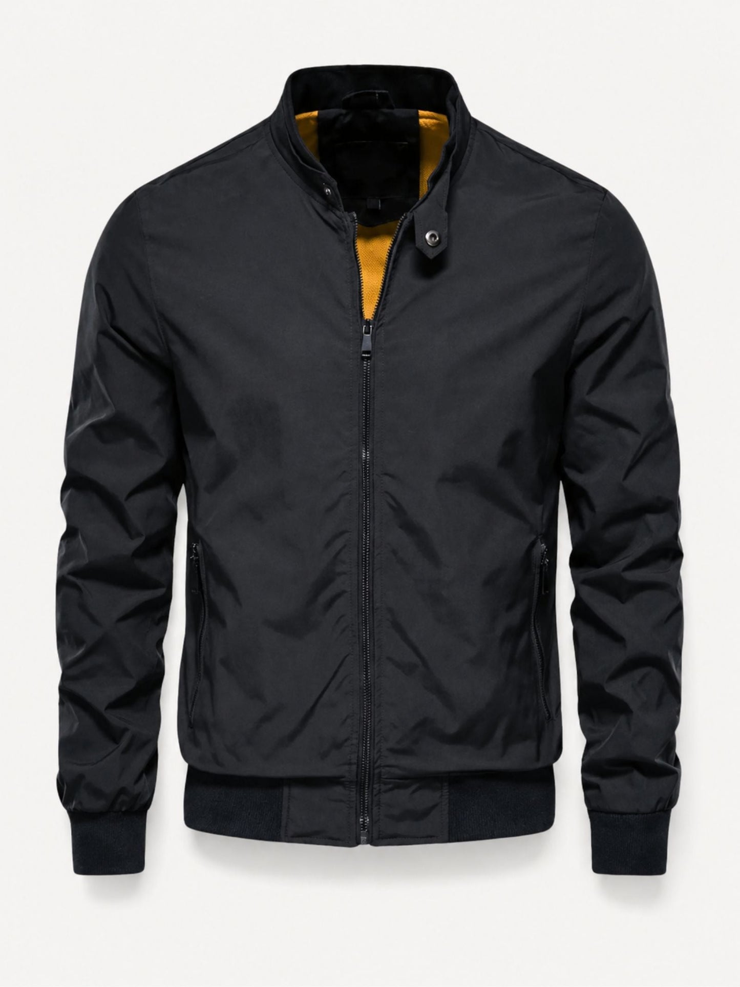 Men's Bomber Jacket with Stand-Up Collar
