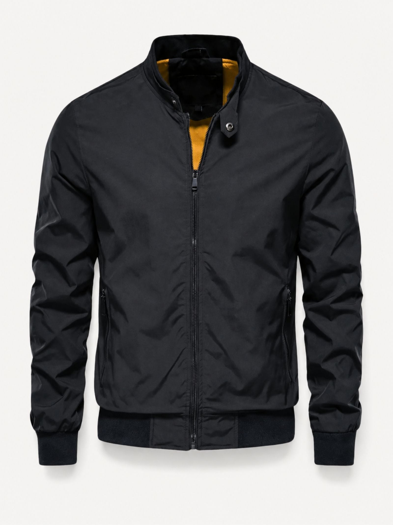 Men's Bomber Jacket with Stand-Up Collar