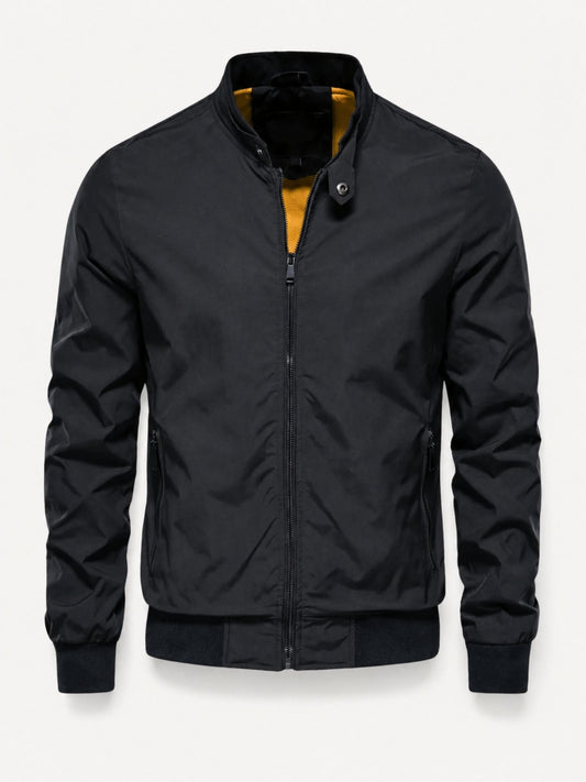 Men's Bomber Jacket with Stand-Up Collar