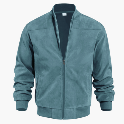 Men's Bomber Jacket with Zipper and Side Pockets