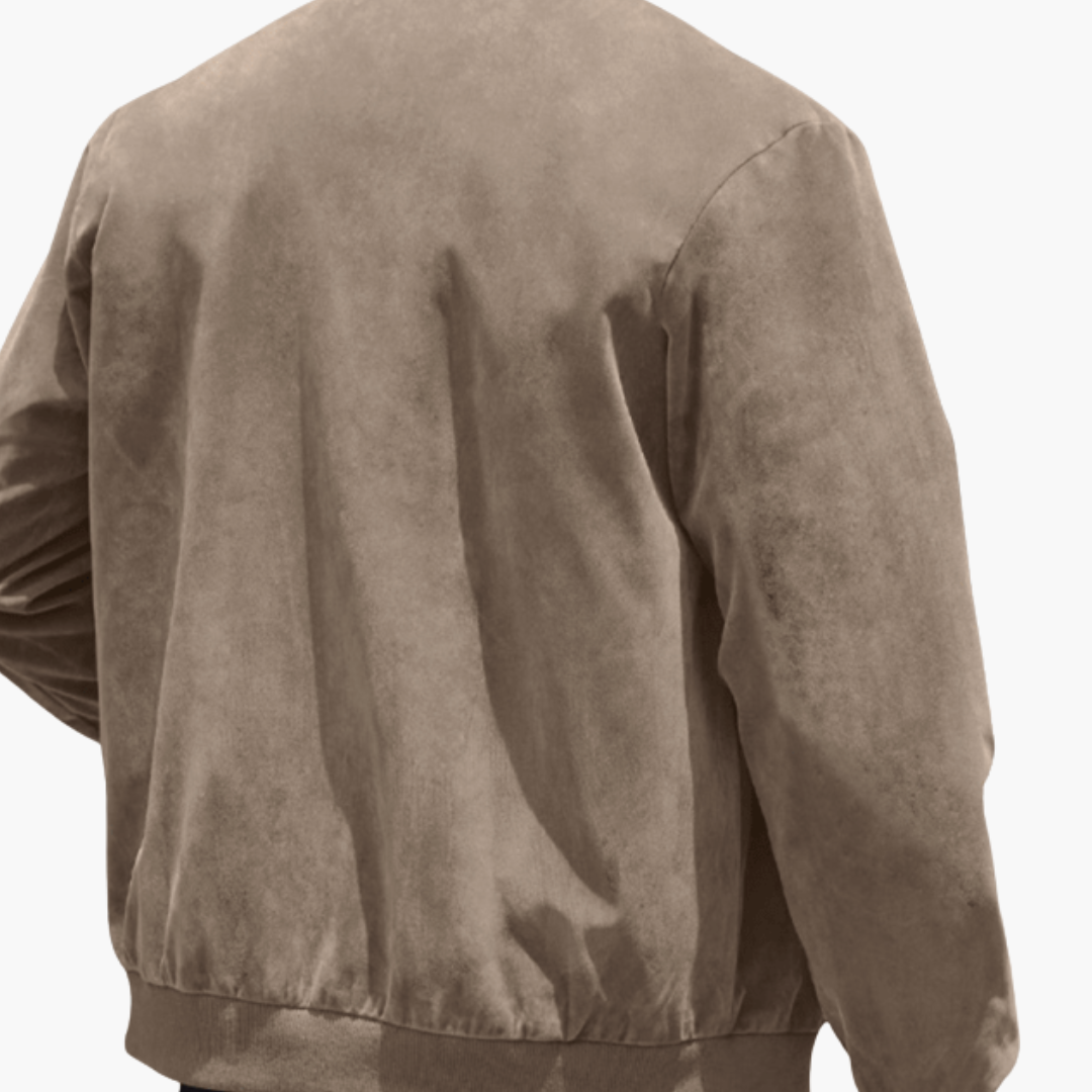 Men's Bomber Jacket with Zipper and Side Pockets