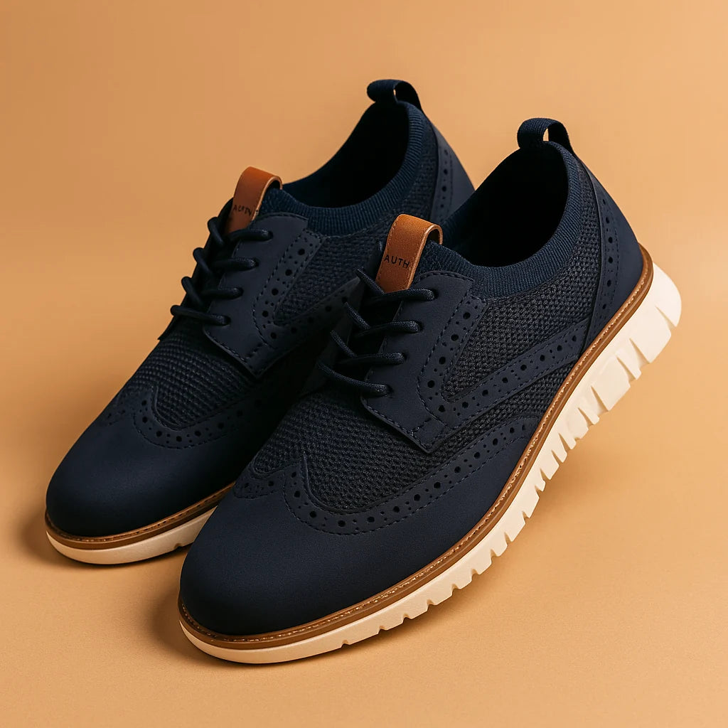 Men's Breathable Brogue Detail Dress Shoes