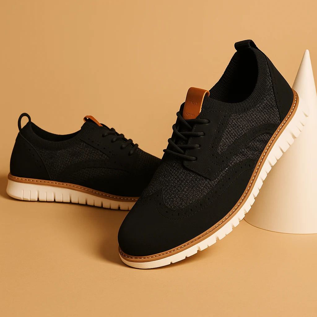 Men's Breathable Brogue Detail Dress Shoes