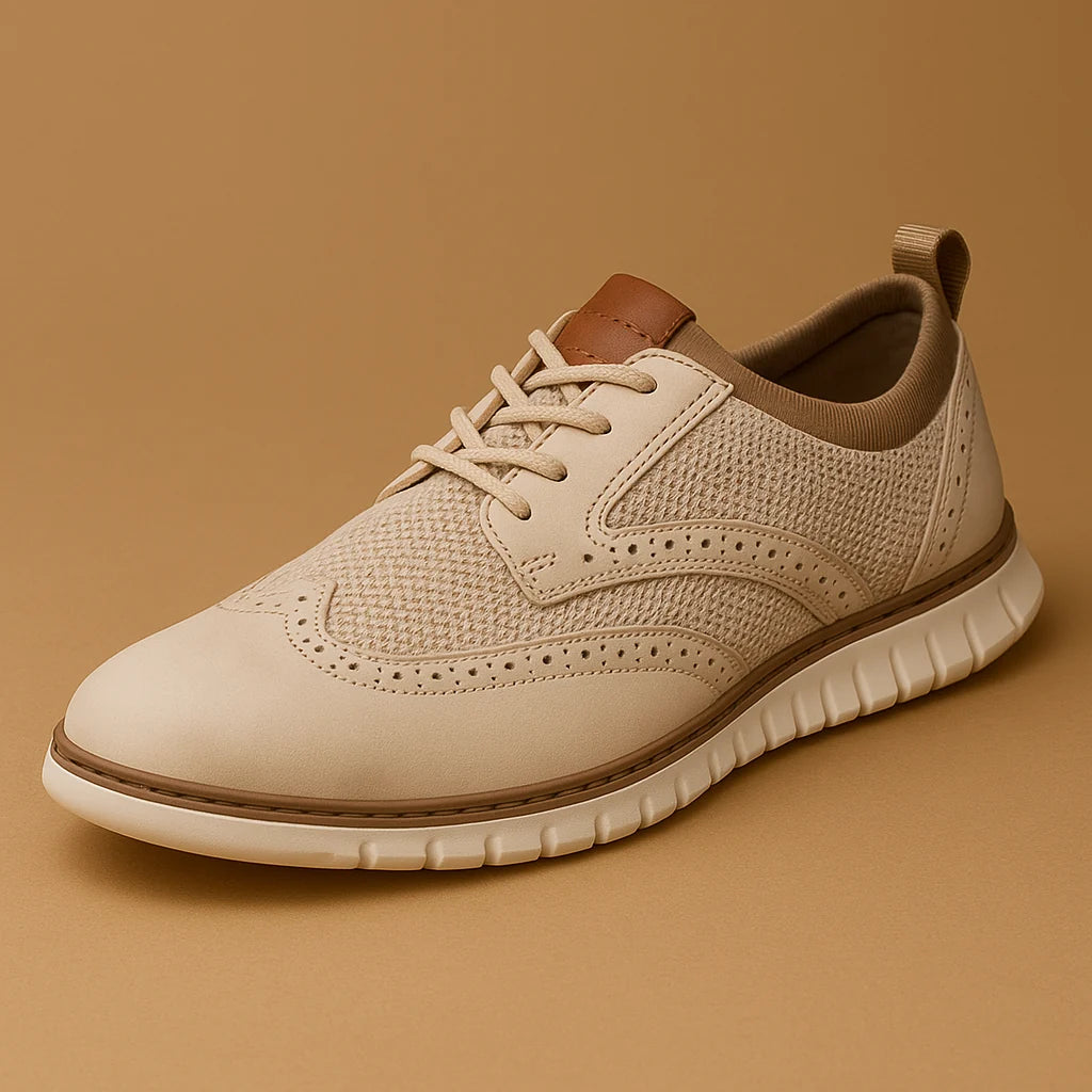 Men's Breathable Brogue Detail Dress Shoes