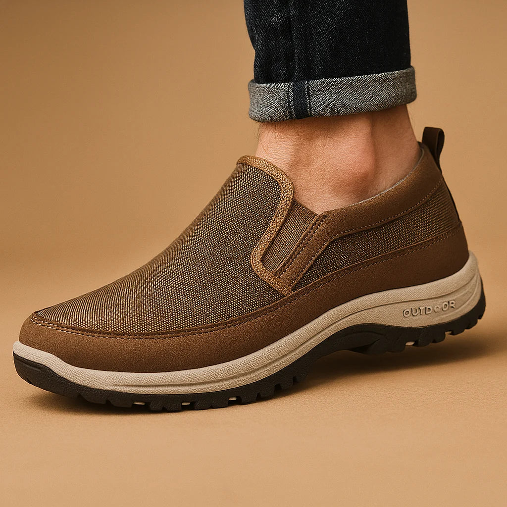 Men's Breathable Slip-On Loafers with Rubber Sole