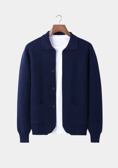 Men's Button-Closure Wool Cardigan