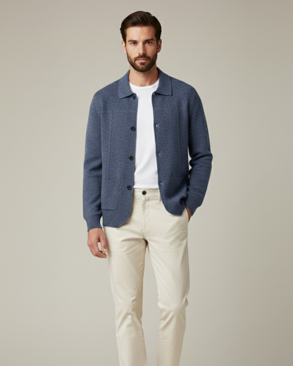 Men's Button-Down Collared Sweater