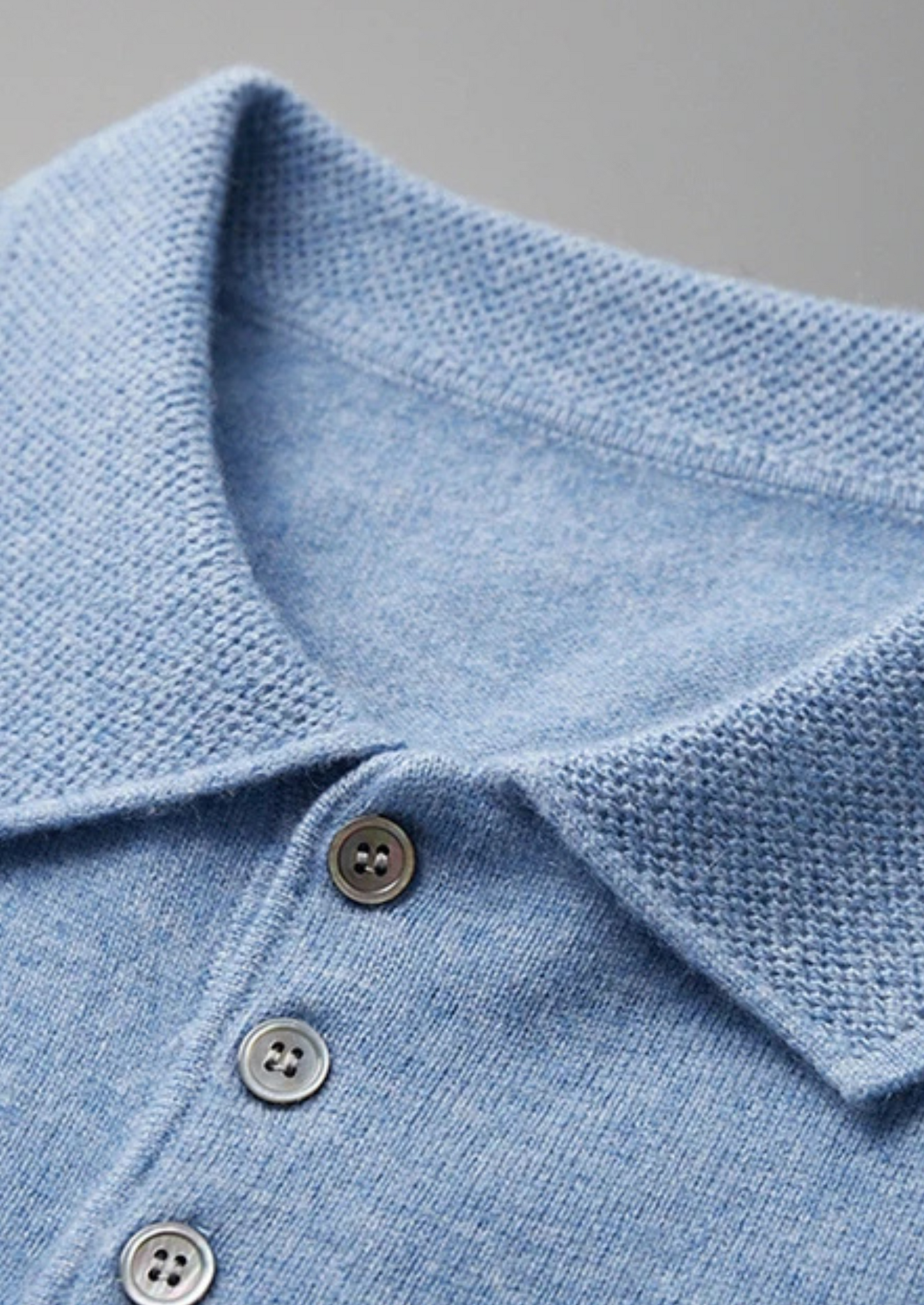 Men's Button-Down Textured Knit Polo Shirt