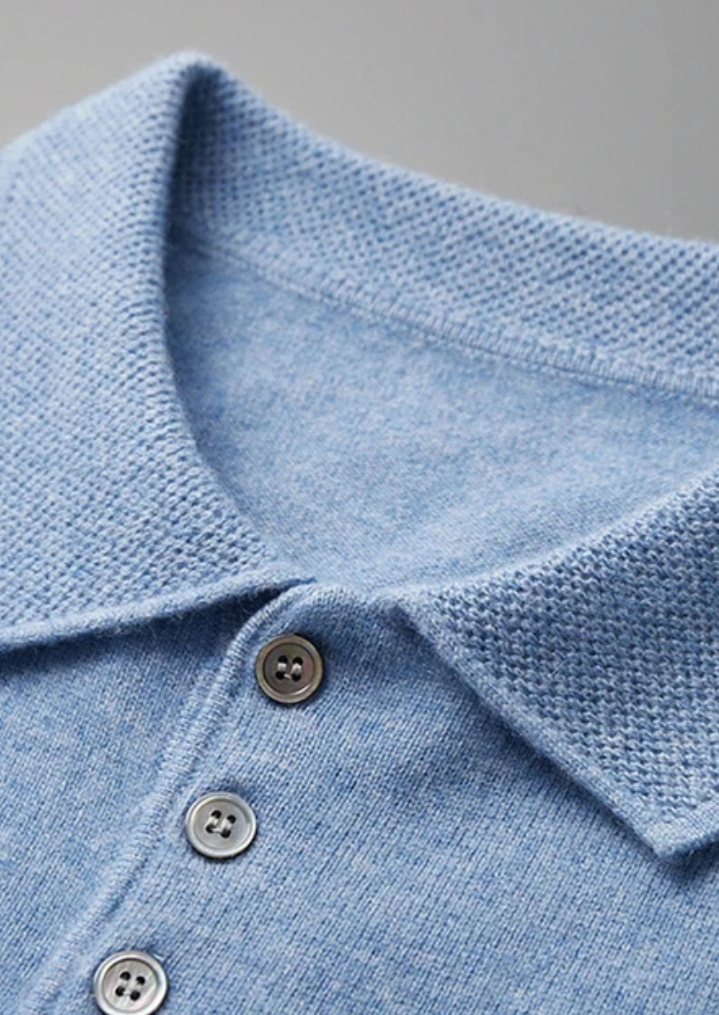 Men's Button-Down Textured Knit Polo Shirt