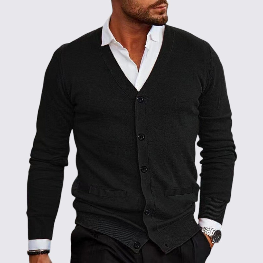 Men's Button-Down V-Neck Cardigan