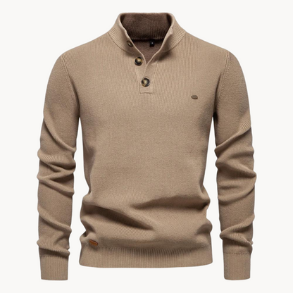 Men's Button Mockneck Sweater