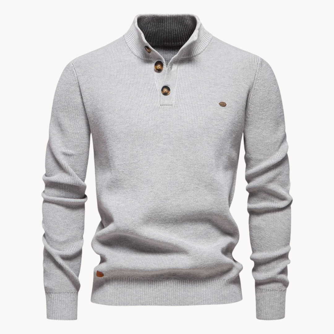 Men's Button Mockneck Sweater