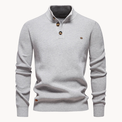 Men's Button Mockneck Sweater