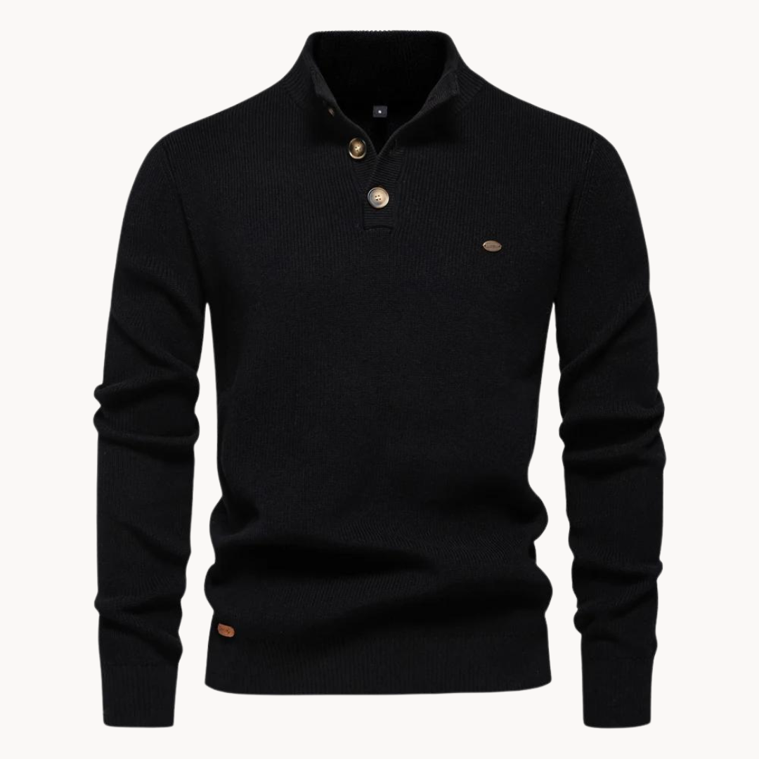 Men's Button Mockneck Sweater