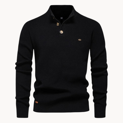 Men's Button Mockneck Sweater