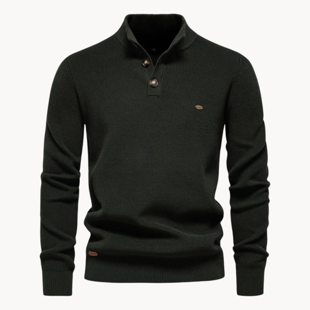 Men's Button Mockneck Sweater