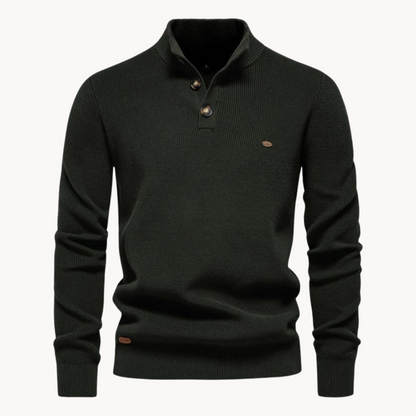 Men's Button Mockneck Sweater