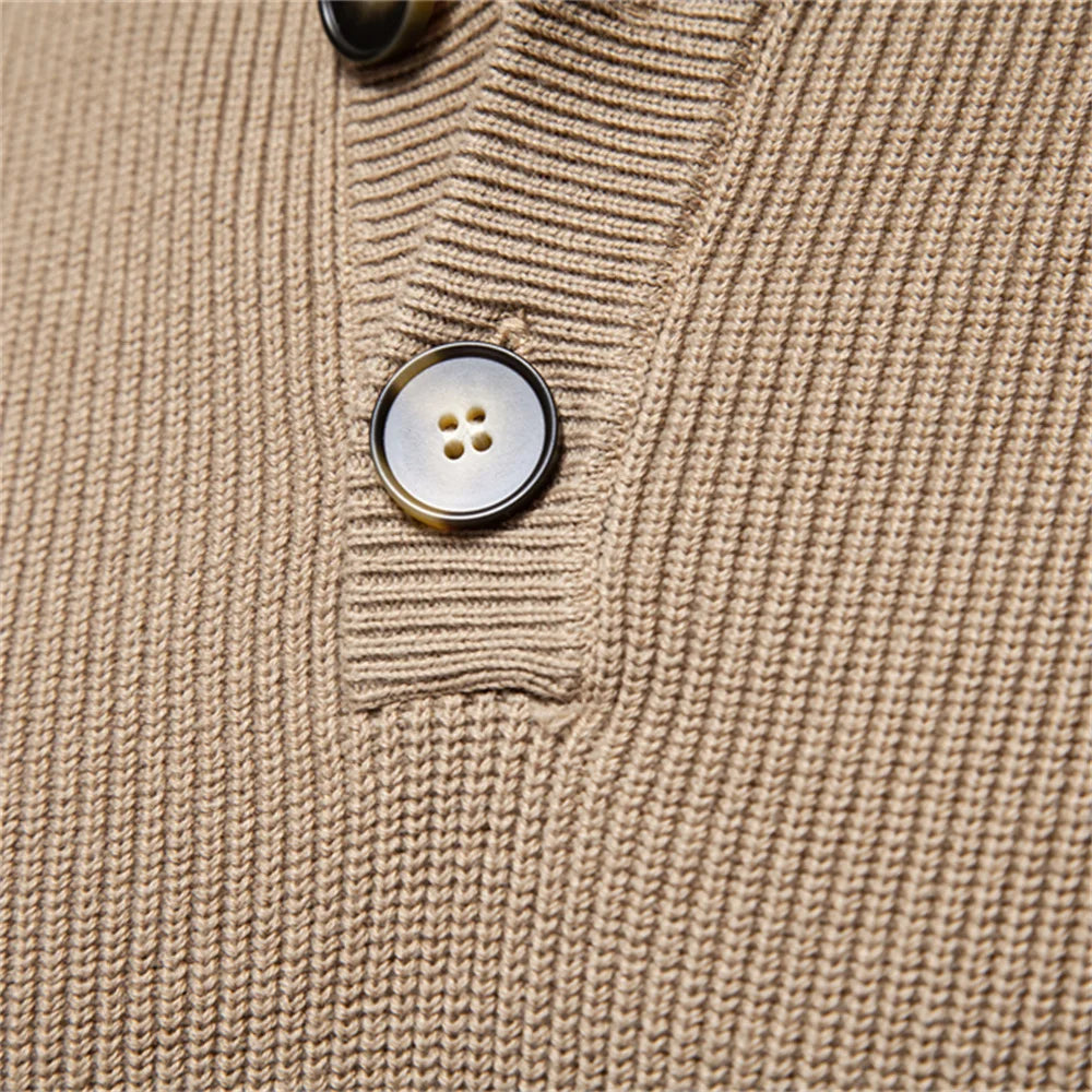 Men's Button Mockneck Sweater