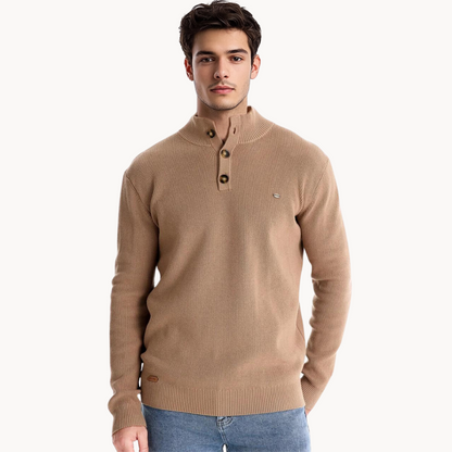 Men's Button Mockneck Sweater