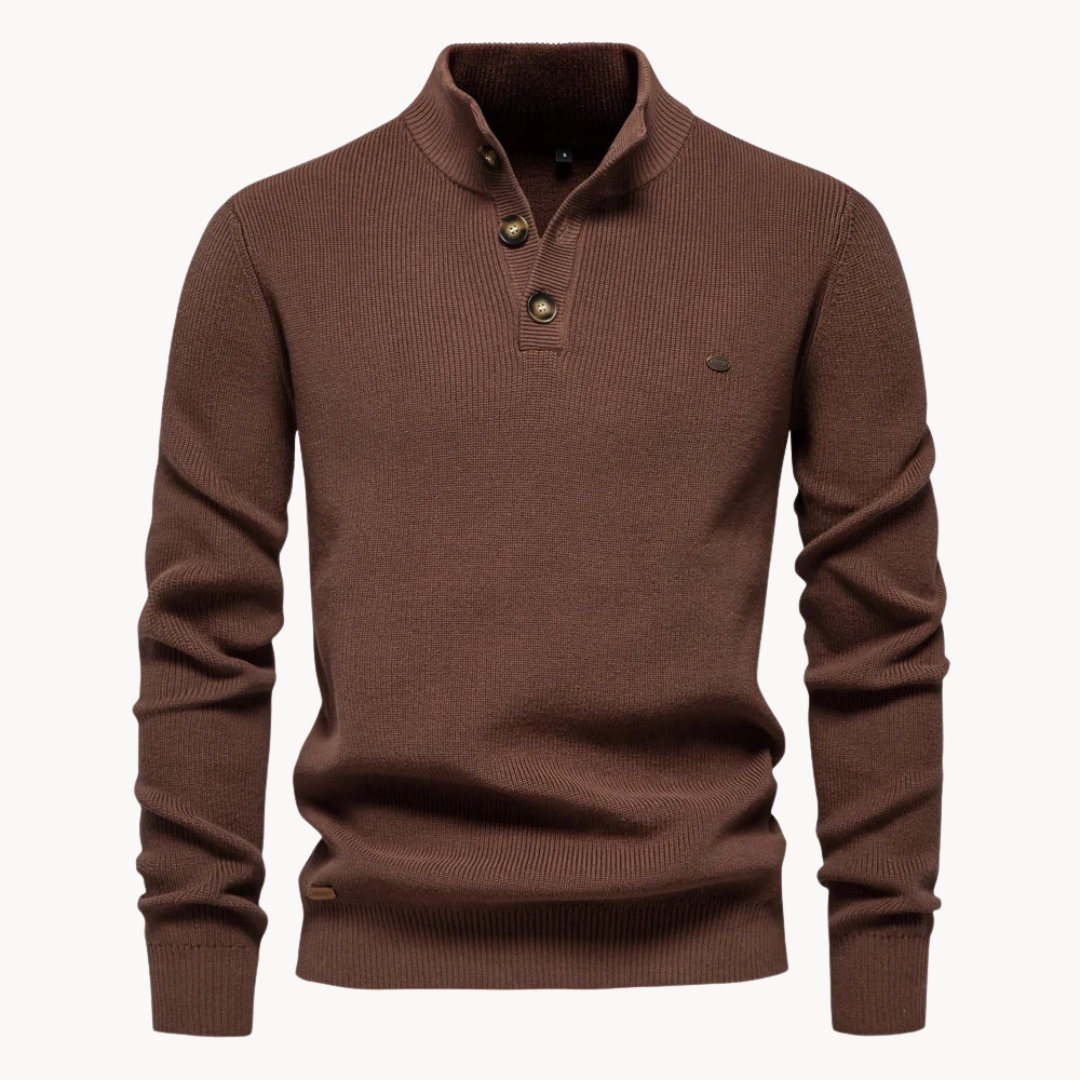 Men's Button Mockneck Sweater