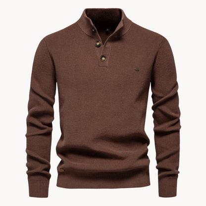 Men's Button Mockneck Sweater