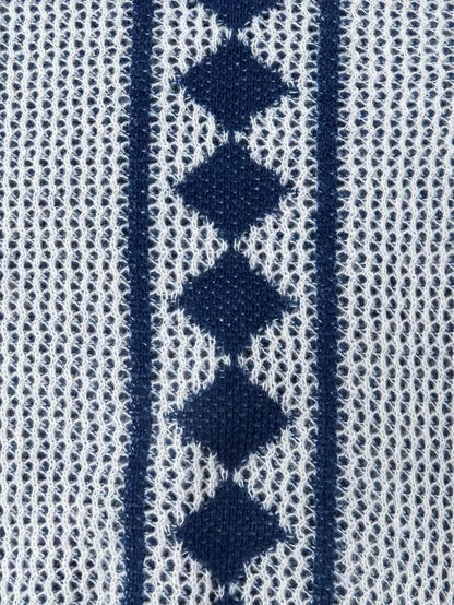 Men's Button-Up Diamond Pattern Cardigan