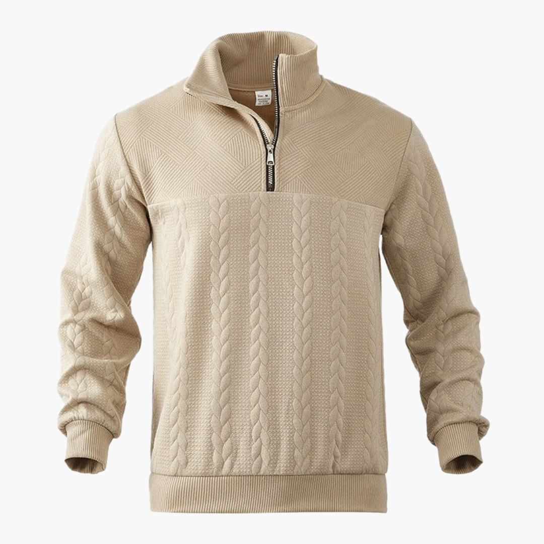 Men's Cable Knit Troyer Sweater