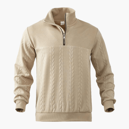 Men's Cable Knit Troyer Sweater