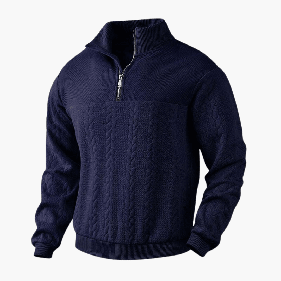 Men's Cable Knit Troyer Sweater