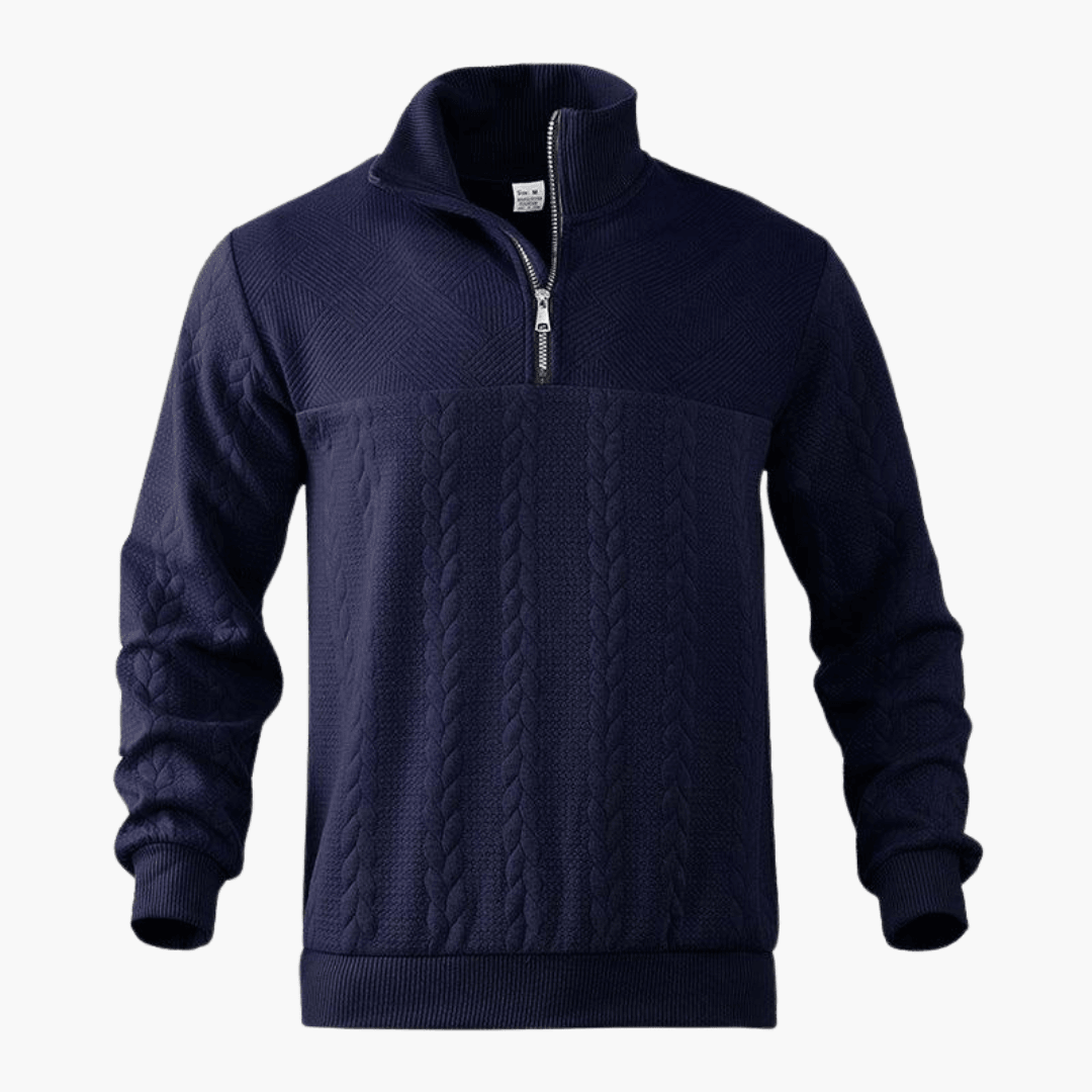 Men's Cable Knit Troyer Sweater