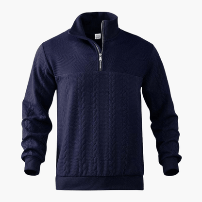 Men's Cable Knit Troyer Sweater