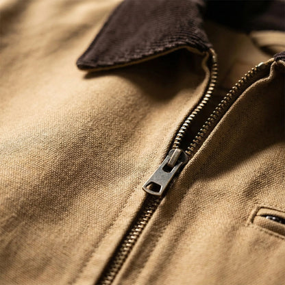 Men's Canvas Retro Jacket with Adjustable Cuffs