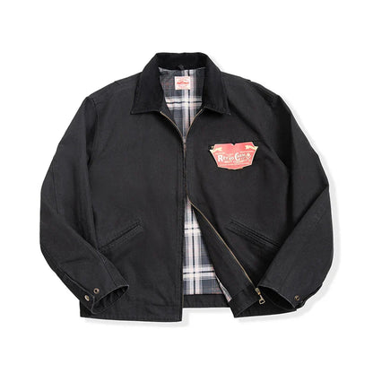 Men's Canvas Retro Jacket with Adjustable Cuffs