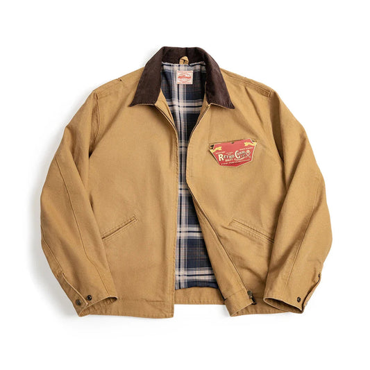 Men's Canvas Retro Jacket with Adjustable Cuffs