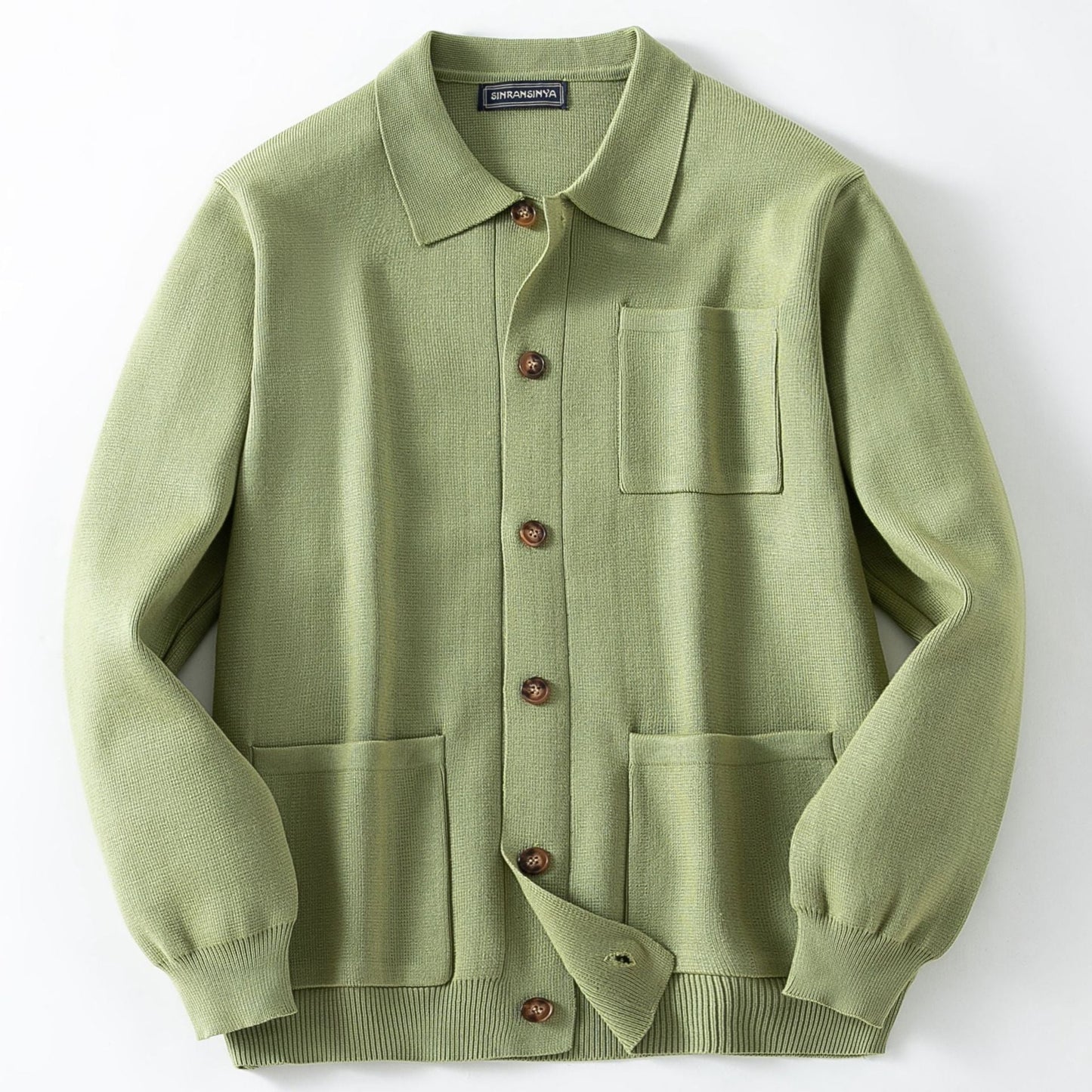 Men's Cardigan with Shirt Collar - Lightweight & Stylish