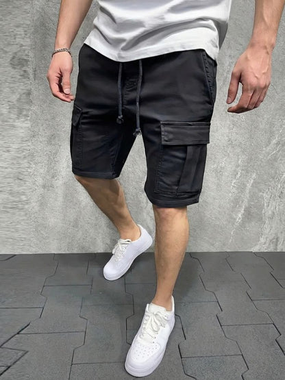 Men's Cargo Jogger Shorts with Flap Pockets