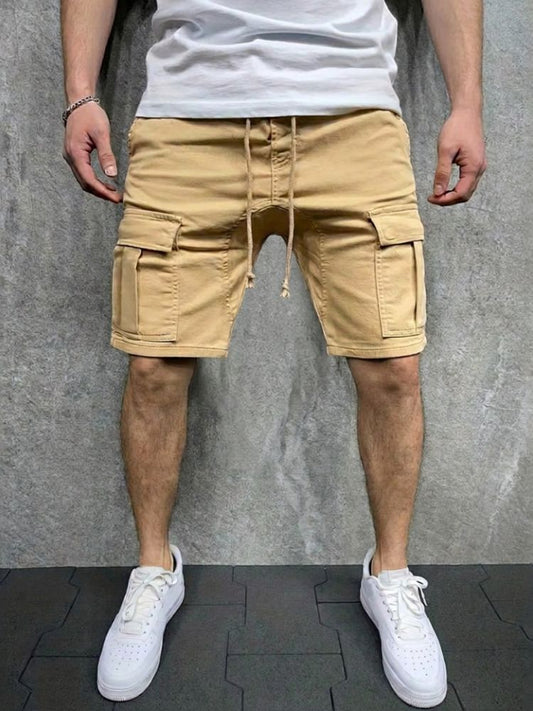 Men's Cargo Jogger Shorts with Flap Pockets